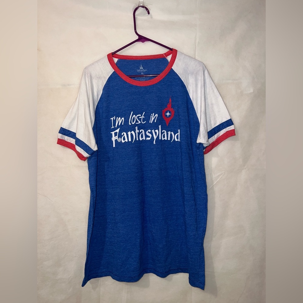 Disney Parks I’m Lost In Fantasyland Red Blue White Shirt Unisex Size XL